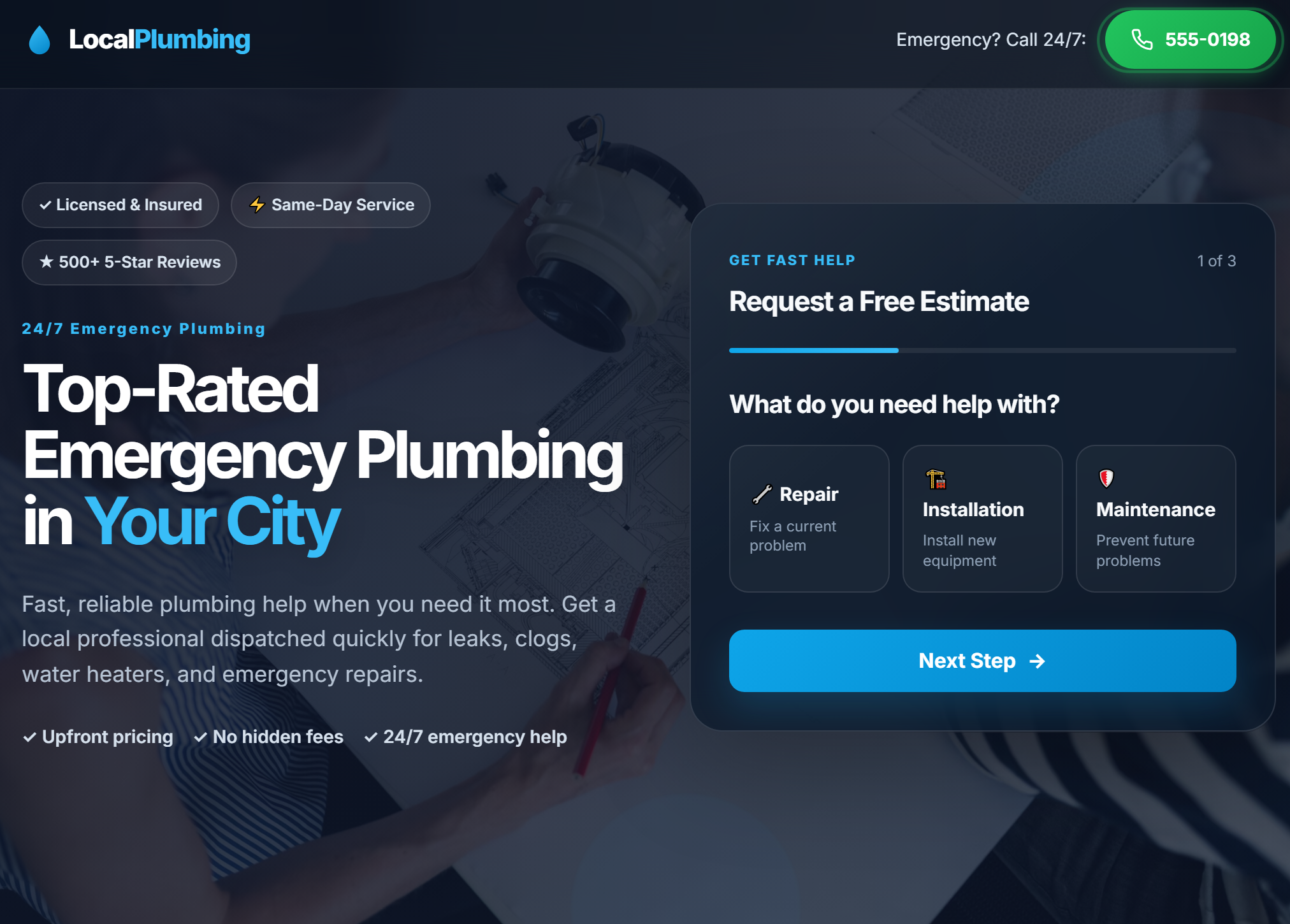 Local Plumbing Landing Page Demo